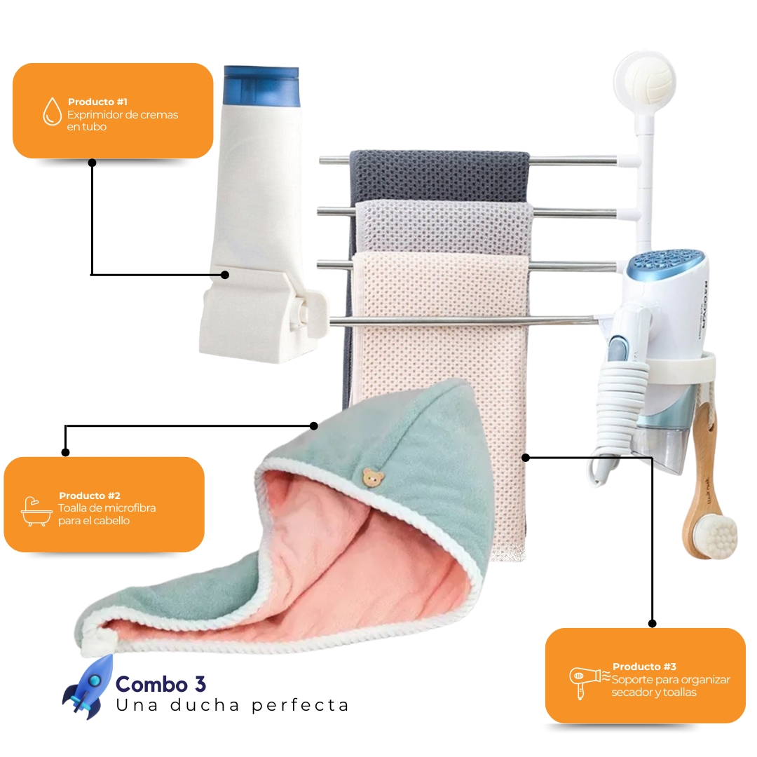 Combo 3 Organizador+ Exprimidor+ Toalla disponible en Yaxa Colombia